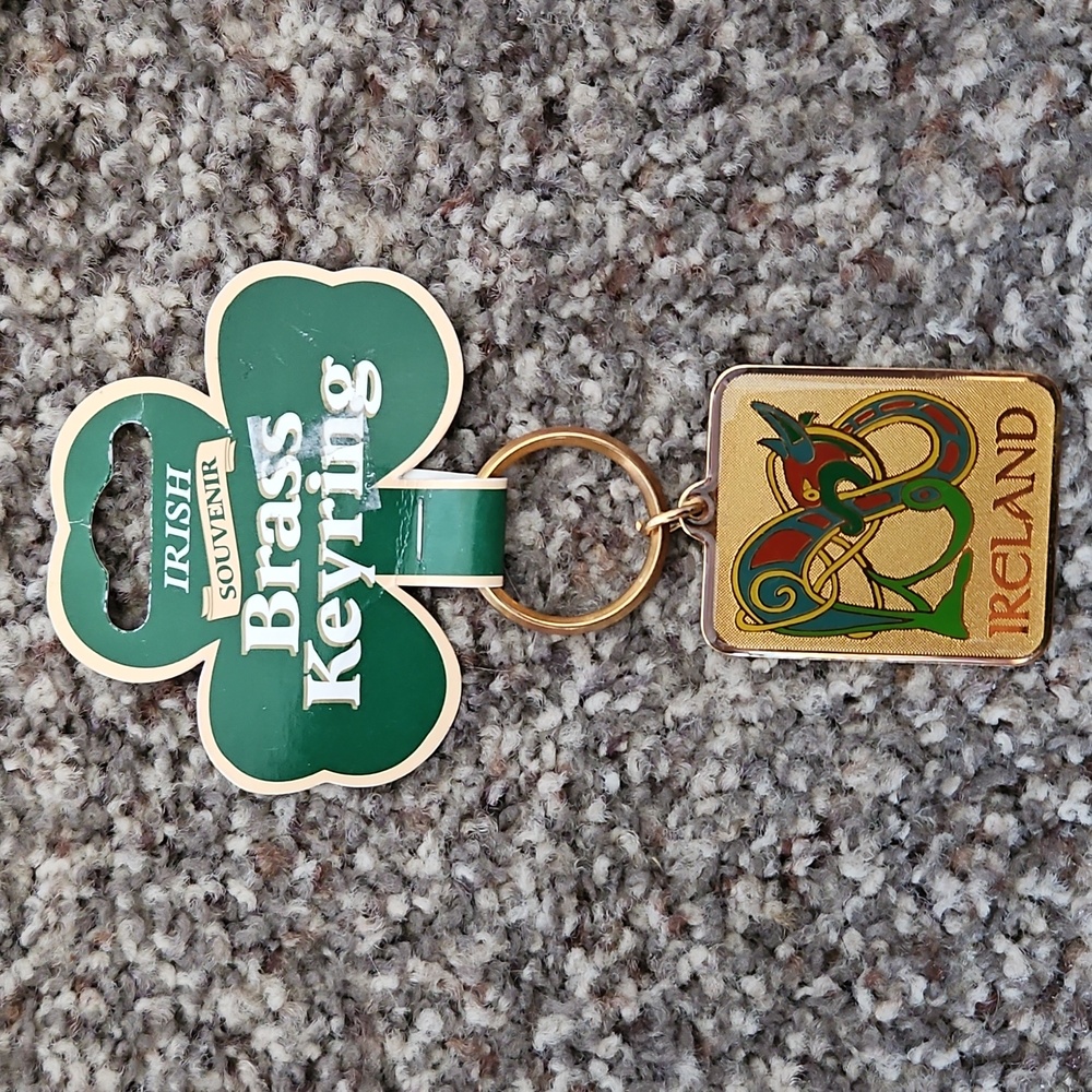 Irish Celtic Knot "Zoomorphic" Brass Key Chain NWT Men Women Ireland